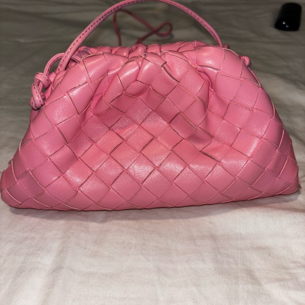 Bottega Veneta Pink Woven Clutch